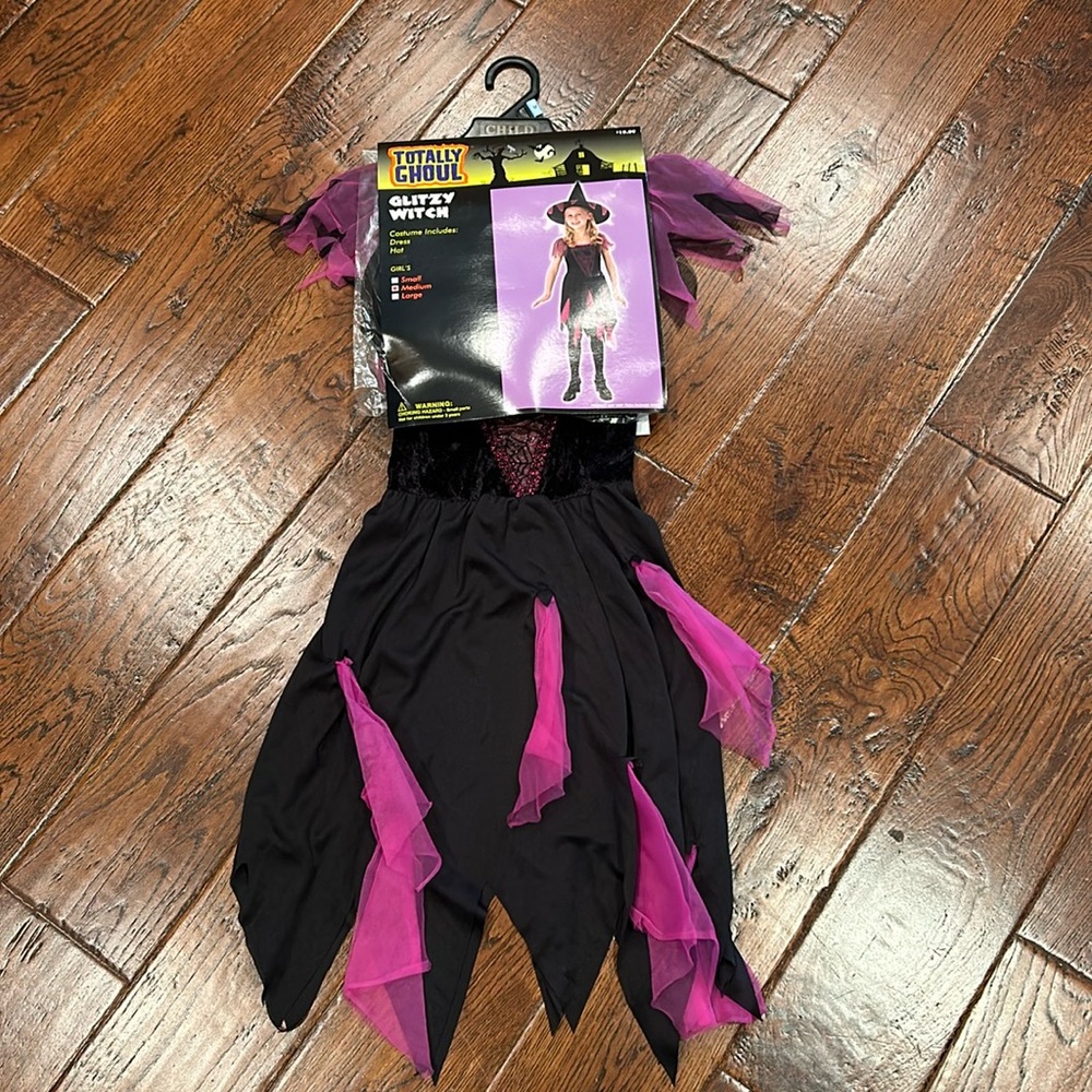 Totally Ghoul Girl’s Glitzy Witch Costume Size Medium NEW